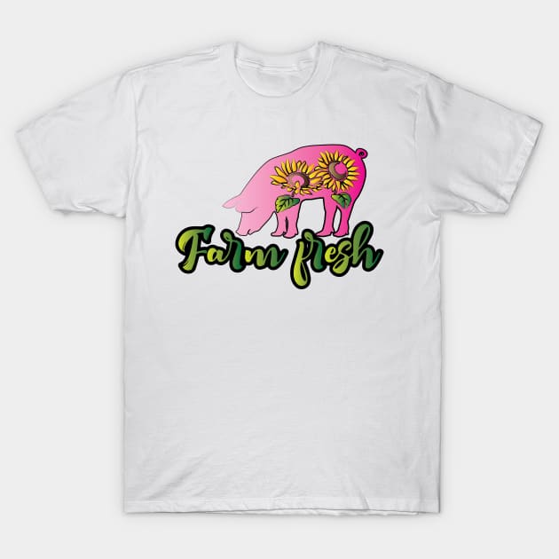 Farm Fresh Pig T-Shirt by AmazingArtMandi